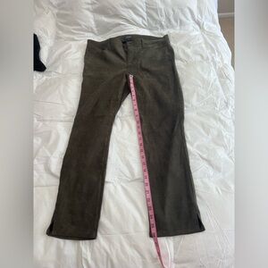 NYDJ Alina skinny faux suede love green pants